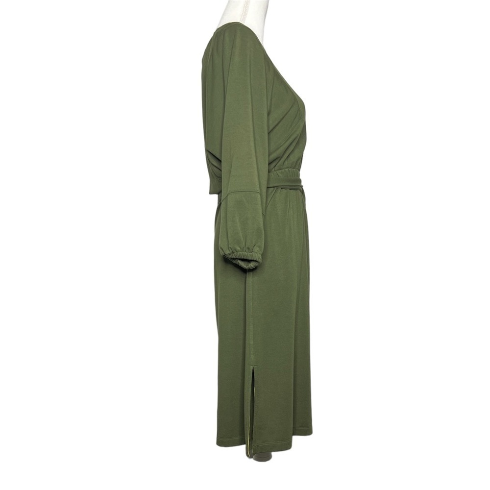 Anthropologie Long Sleeve Thalia Midi Dress in Olive Green - Picture 3 of 8